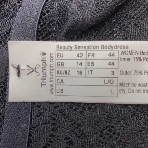 NWOT Triumph BLK Chemise, L. *P1040 - Picture 6 of 7